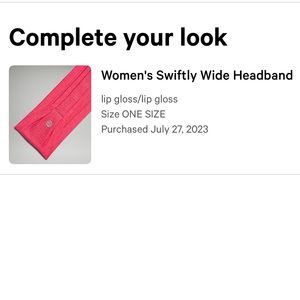 Lululemon women’s swiftly wide headband in lip gloss